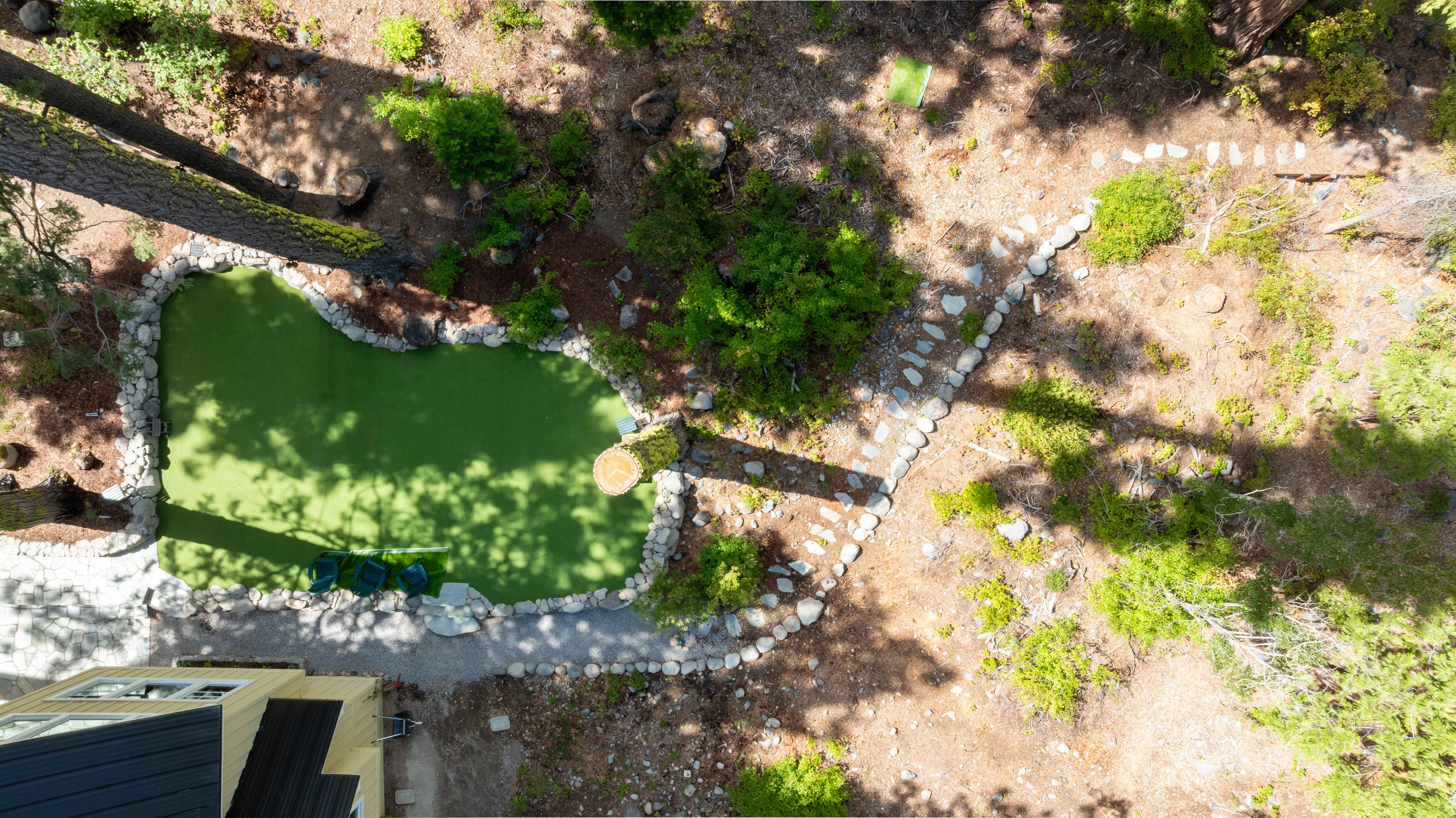 Defensible space landscaping in Lake Tahoe designed for fire safety and CAL FIRE compliance
